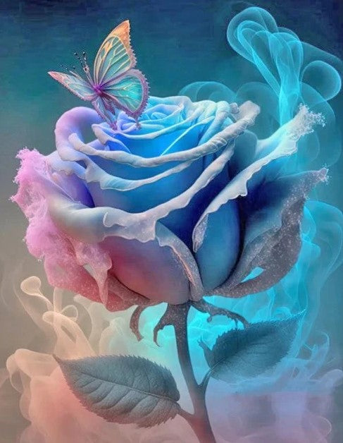 Diamond Painting AB Drills Rose Butterfly*