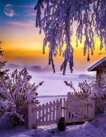 Diamond Painting AB Drills Winter Sunset*