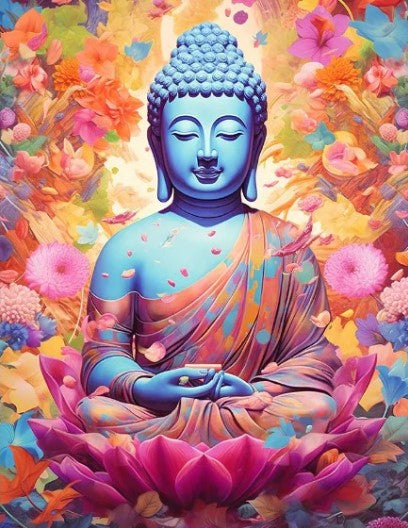 Diamond Painting AB Drills Buddha Color Flowers*