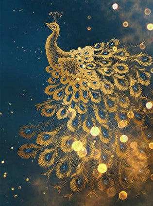 Diamond Painting Golden Peacock*