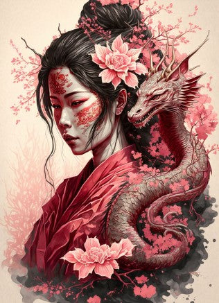 Diamond Painting Geisha And Dragon*