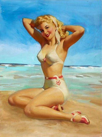 Diamond Painting Woman Vintage Beach*