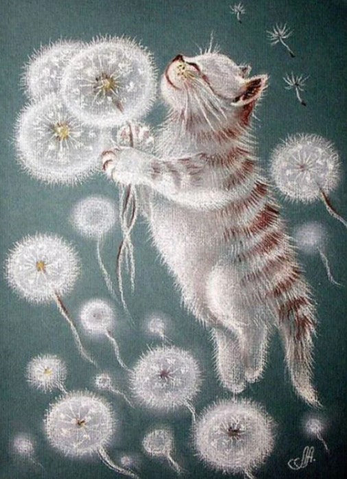 Diamond Painting Dandelion Cat*