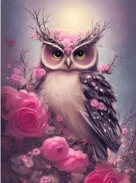 Diamond Painting Uggla Blommor*