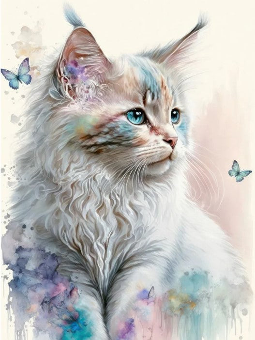 Diamond Painting Cat And Butterflies*