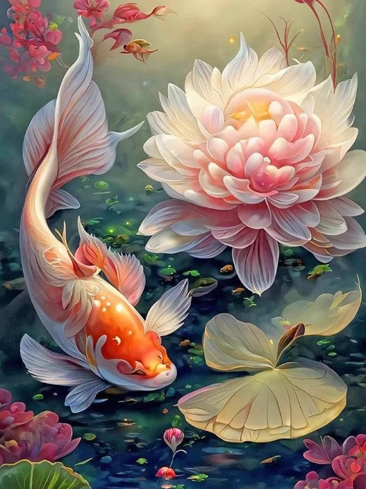 Diamond Painting Koi And Lotus*