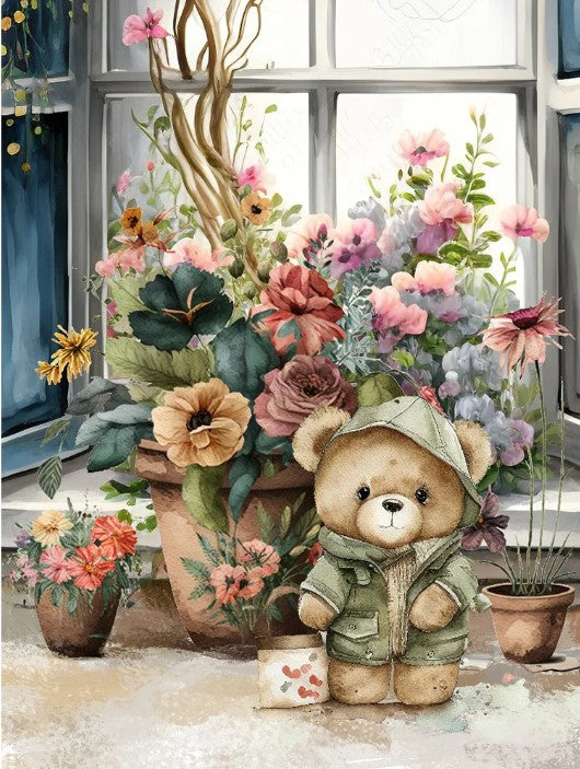 Diamond Painting Nalle Blommor*
