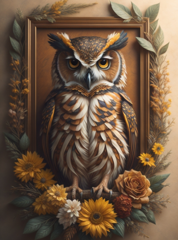 Diamond Painting Uggla I Ram*