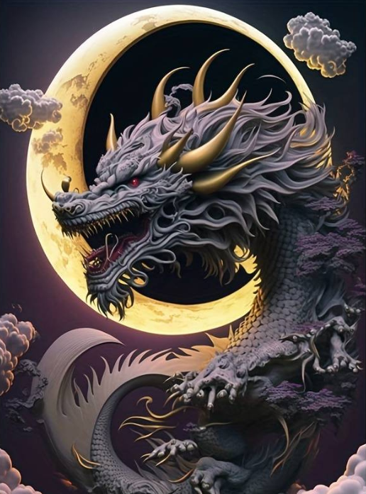 Diamond Painting Dragon Moon*