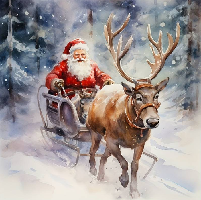 Diamond Painting Santa And Deer*