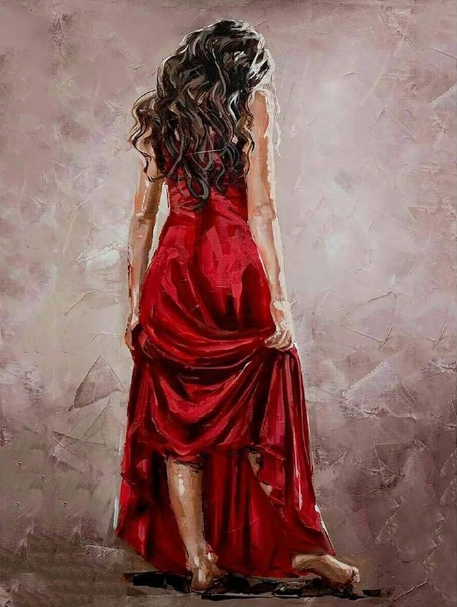 Diamond Painting Woman In Red Dress*