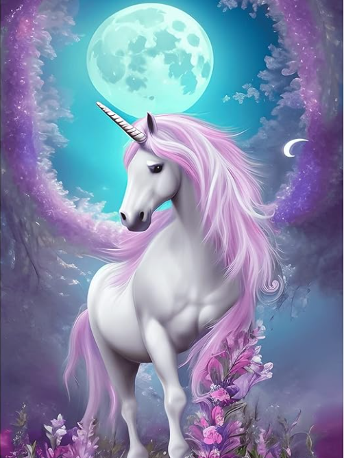 Diamond Painting Unicorn Moon*