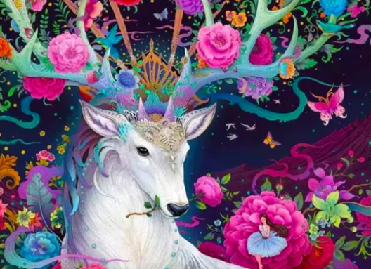 Diamond Painting AB Drills Fantacy Deer*