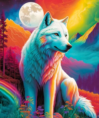 Diamond Painting AB Drills Color Wolf*