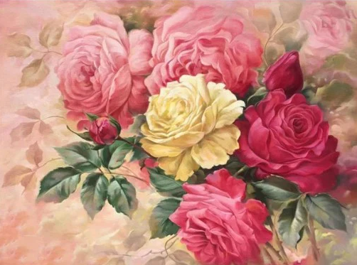 Diamond Painting AB Drills Chic Roses*
