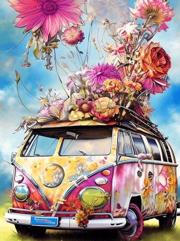 Diamond Painting AB Drills Flower Van*