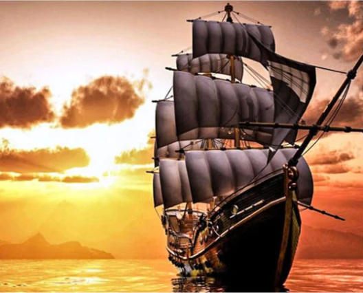 Diamond Painting Sunset Ship*