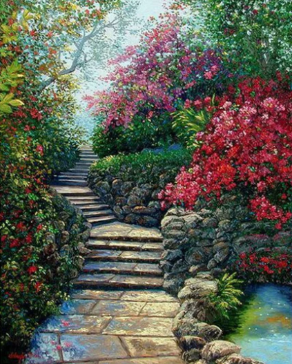 Diamond Painting Flower Stairs*