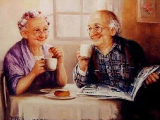 Diamond Painting Eldery Couple Coffeetime*