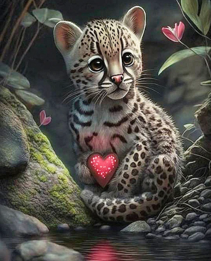 Diamond Painting Little Leopard*