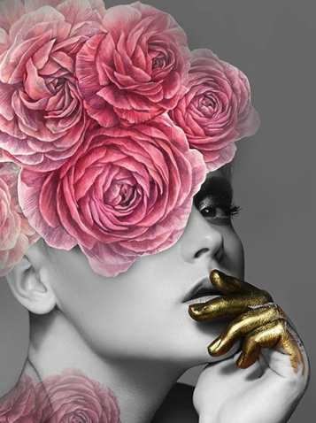 Diamond Painting Woman Roses*