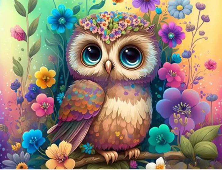 Diamond Painting Blomster Uggla*