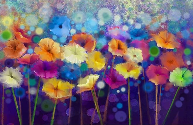 Diamond Painting Färgglada Blommor*