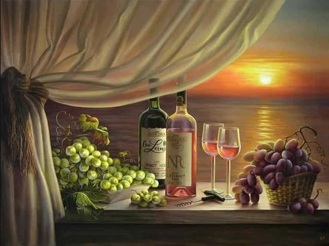 Diamond Painting Wine Sunset*