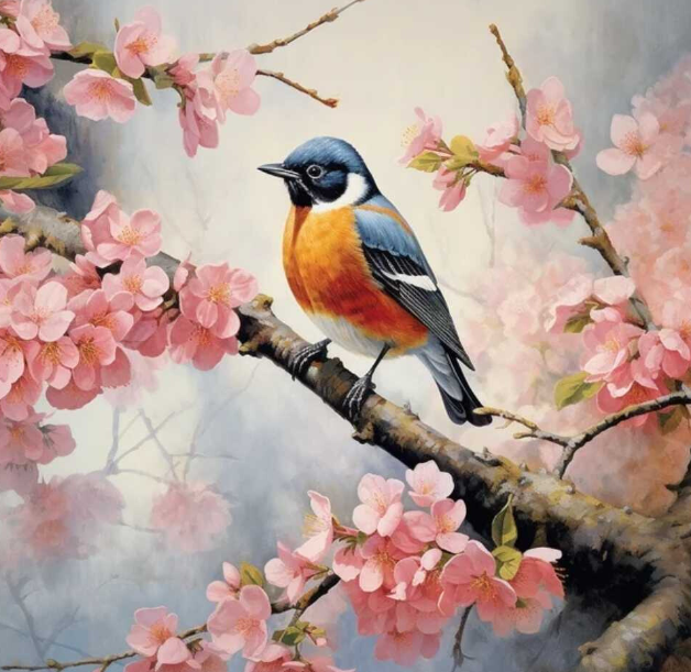 Diamond Painting Bird Flowertree*