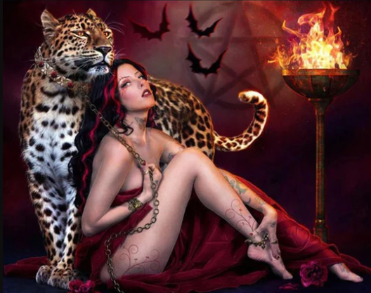 Diamond Painting Woman And Leopard*