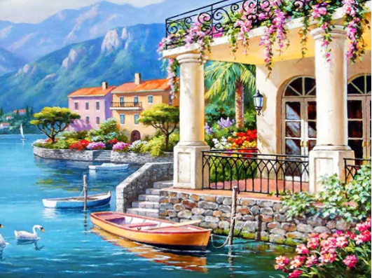 Diamond Painting Mountain Village*