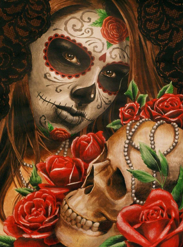 Diamond Painting Skeleton Girl*