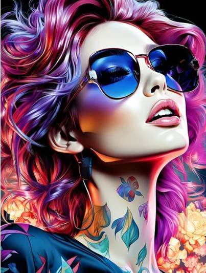 Diamond Painting Girl With Glasses*