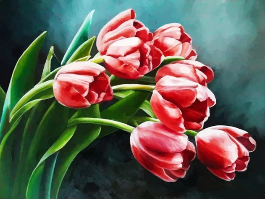 Diamond Painting Röda Tulpaner*