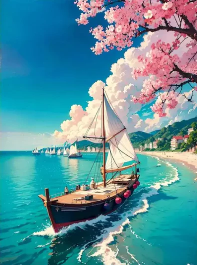 Diamond Painting Beach Sailboat*