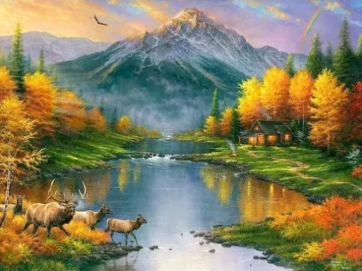 Diamond Painting Mountain Deers*