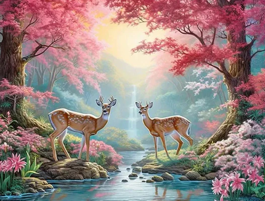 Diamond Painting Deer Beautiful Landscape*