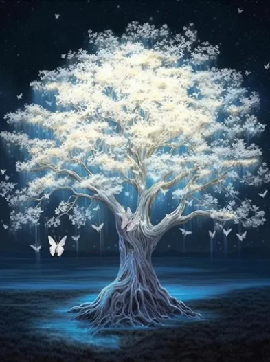 Diamond Painting White Tree*