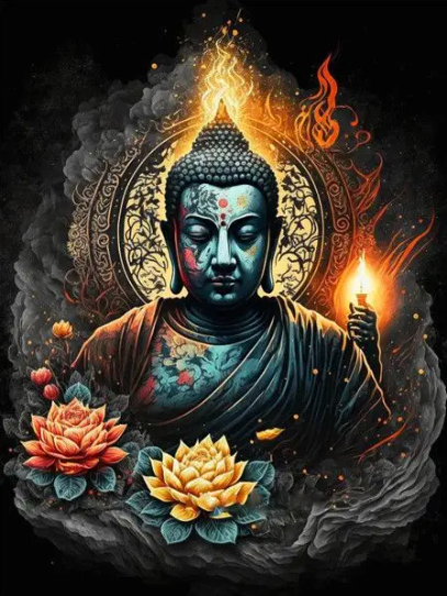 Diamond Painting Buddha With Lotus*