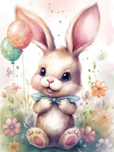 Diamond Painting AB Rabbit With Balloon*