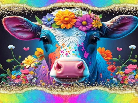 Diamond Painting AB Drill Color Cow*