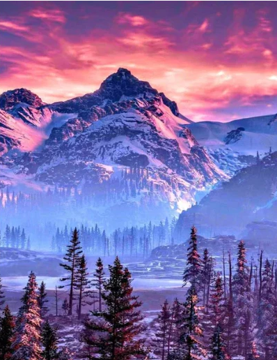 Diamond Painting AB Drill Mountain Sunset*