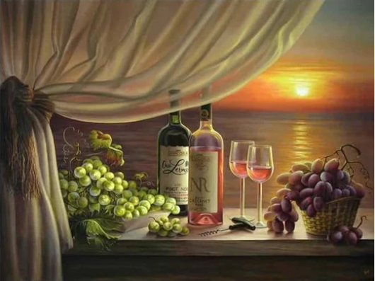 Diamond Painting AB Drill Wine Sunset*