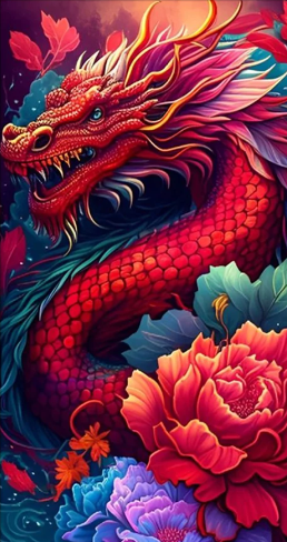 Diamond Painting Red Dragon*