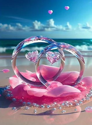 Diamond Painting AB Drill Love Rings*