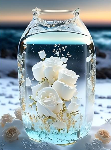 Diamond Painting Roses In Glass*