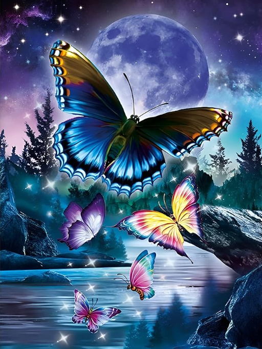 Diamond Painting Moon Butterflies*