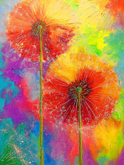 Diamond Painting Dandelion Colorful*