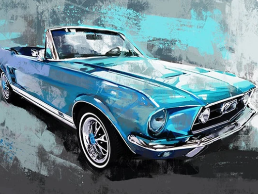 Diamond Painting Blue Classic Sportcar*