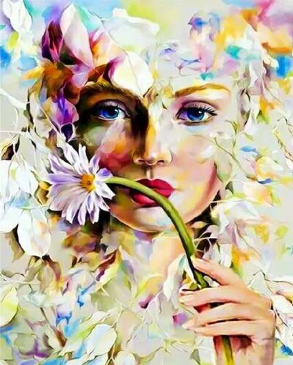 Diamond Painting Girl With Flower*